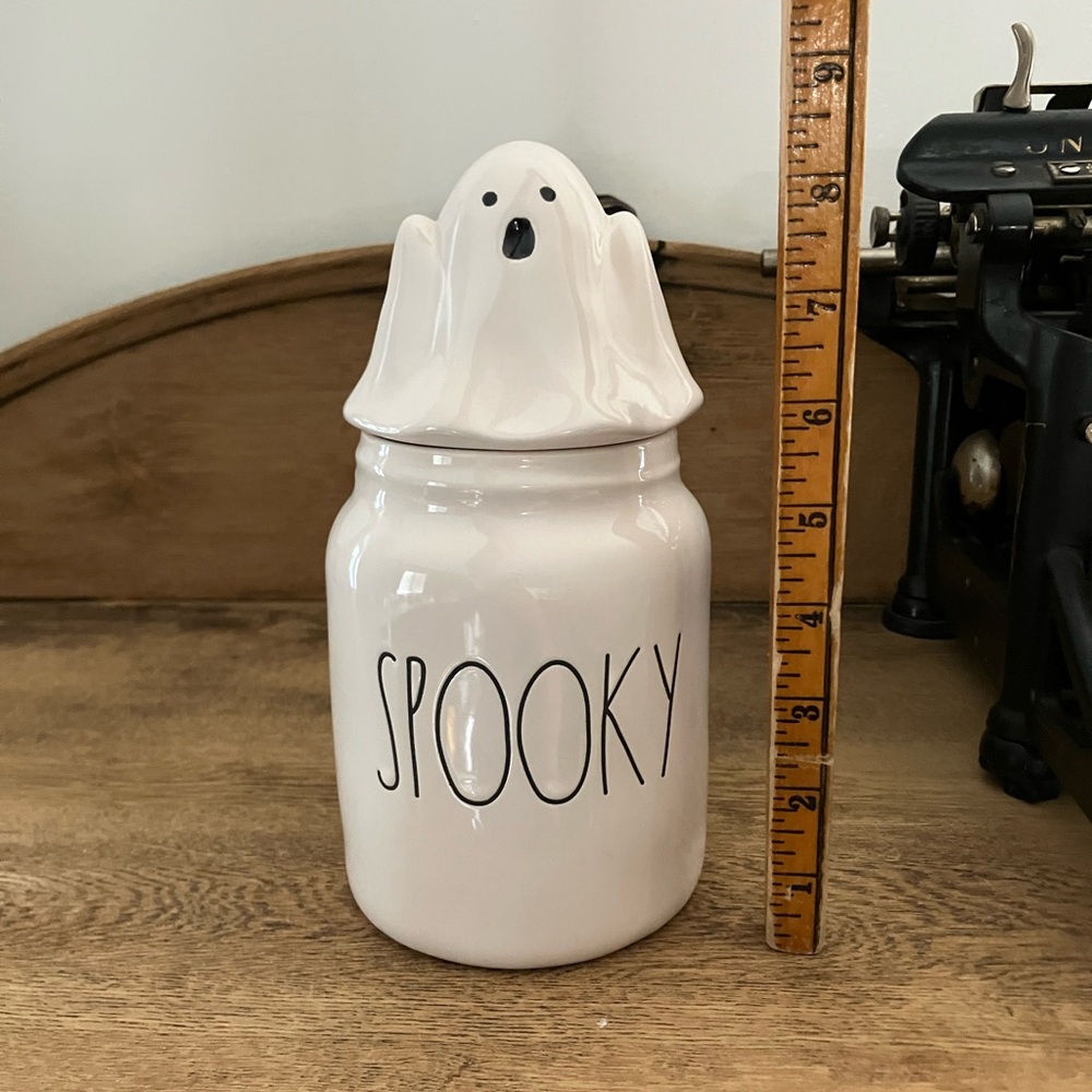 Rae Dunn Halloween Spooky Figural Ghost Canister with Lid